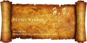 Hirth Viktor névjegykártya